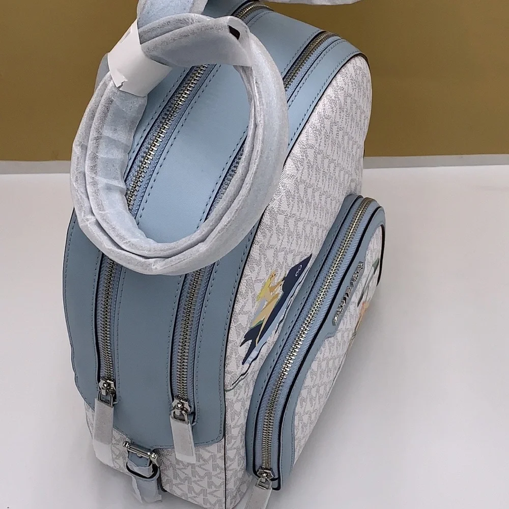 MICHAEL KORS JET SET GIRLS JAYCEE MEDIUM BACKPACK BRIGHT WHITE/ BLUE COLOR